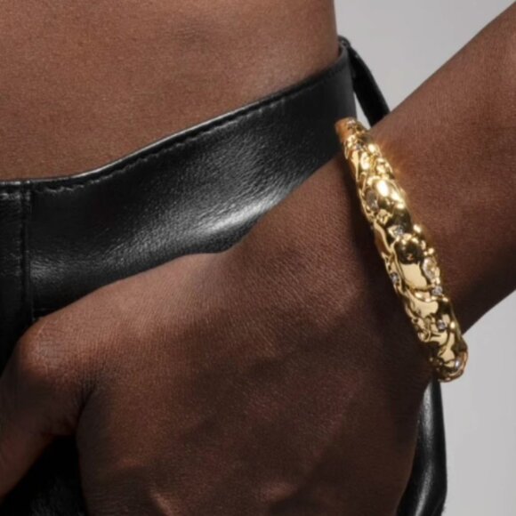 Alexis Bittar Brut Crystal Cuff Bracelet In Gold - Picture 1 of 3